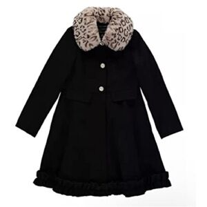 - NWT Rothschild Big Girls Detachable Faux Fur Ruffle Trim Coat -6X, 7/8, 14